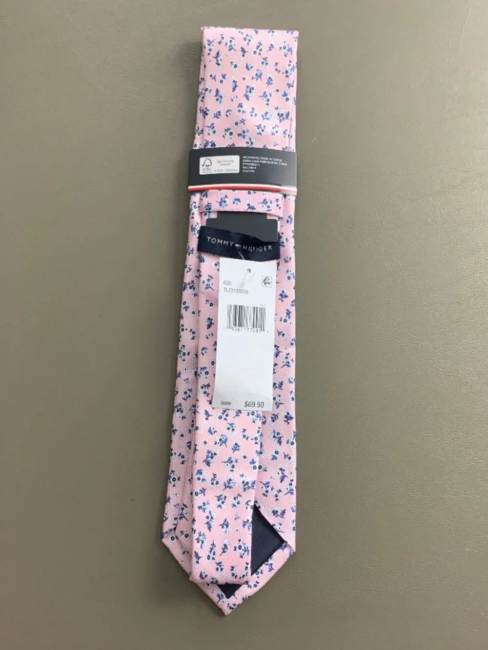 Tommy Hilfiger Men's 3'' 100% Silk Neck Tie, Pink Blue Mason Floral, One Size